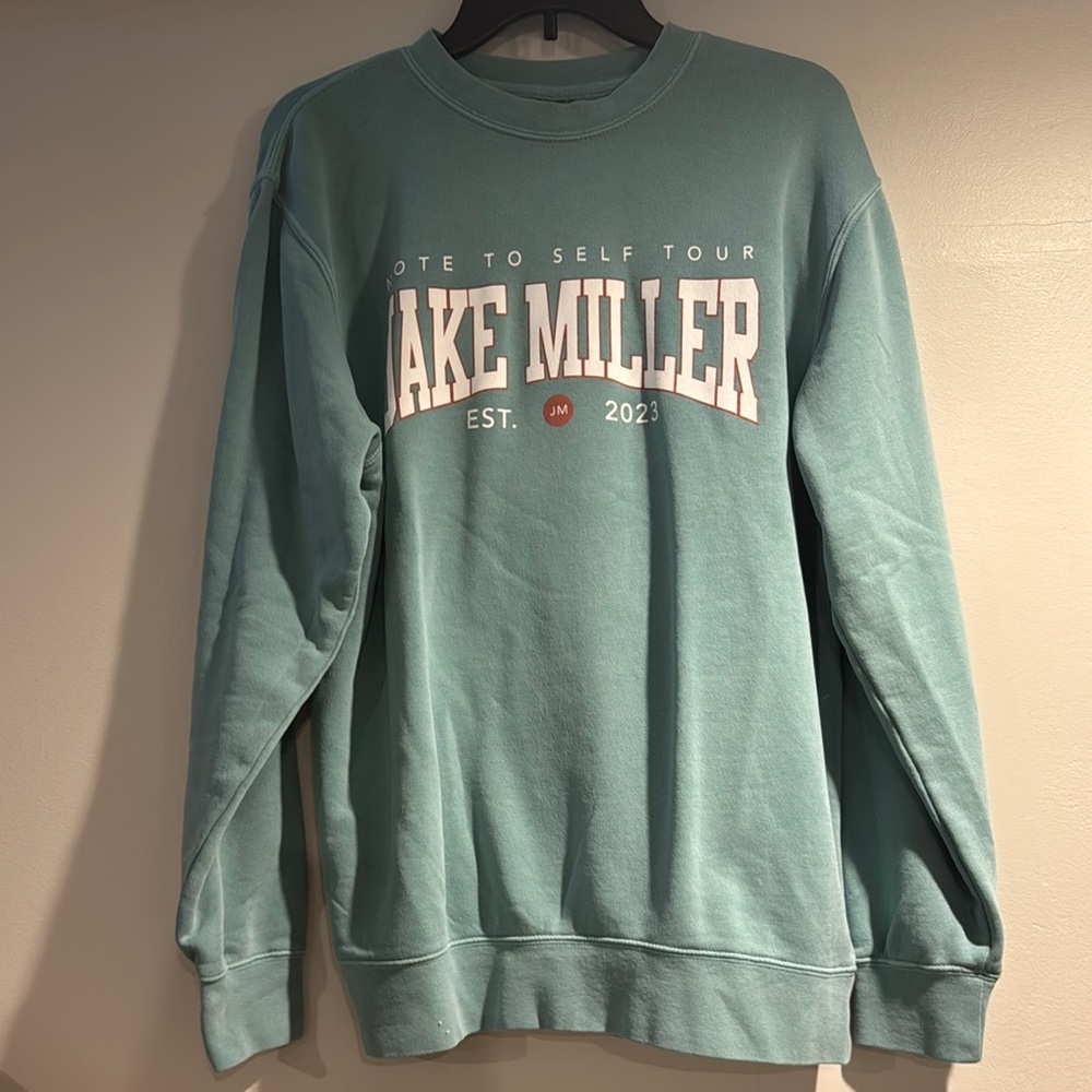 jake miller note to self 2023 tour merch crewneck size m